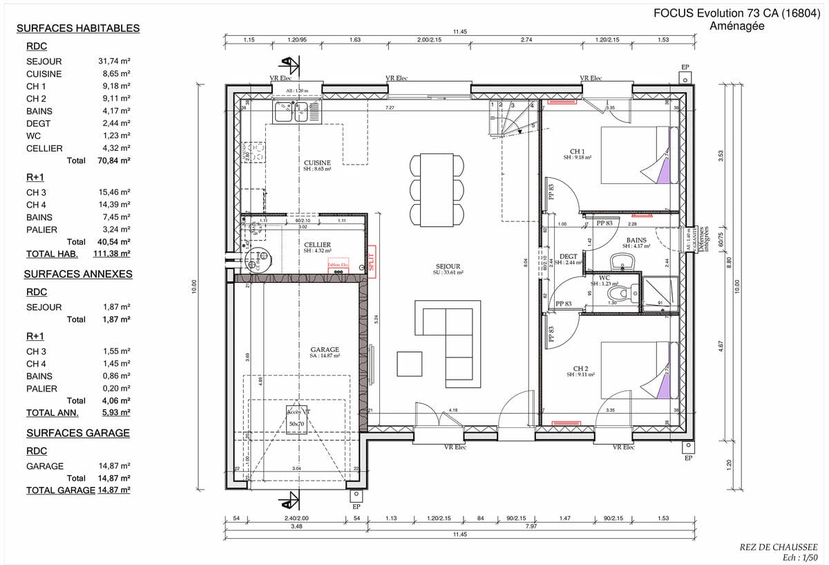 Plan Rez-de-chaussée Maigre Evo