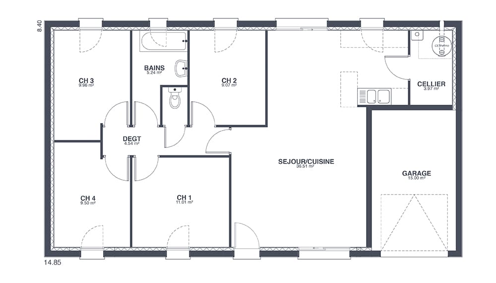 Plan Rez-de-chaussée Maigre Family