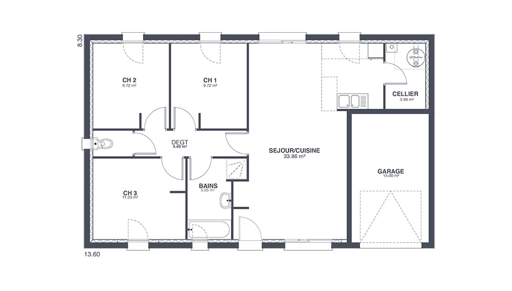 Plan Rez-de-chaussée Maigre Cosy